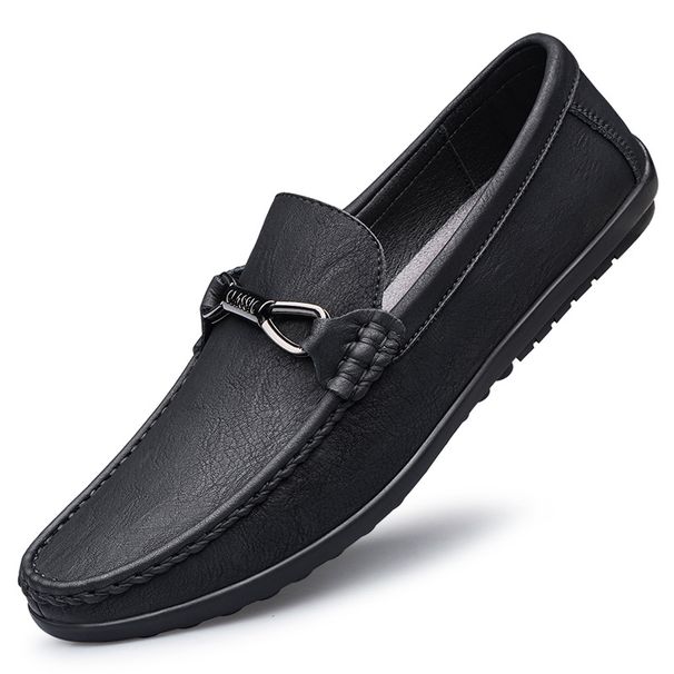 Men's Casual Leather Shoes Soft-soled Lazy Loafers Men's Shoes Doudou Shoes_vogvips.com