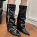 Slimming White Bootcut 2026 New Model Pointed Toe High-Tube Riding Wedge Heel Long Boots For Women Over The Knee_vogvips.com