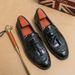 Plus Size Loafers Tasseled Loafers Leather Shoes Men's One Foot Stirrups_vogvips.com