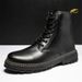 New Cuir Martin High Top Trend Hommes Bottes NEW Army Bottes Yinglun Wind Noir Imperméable Et Antidérapant_vogvips.com