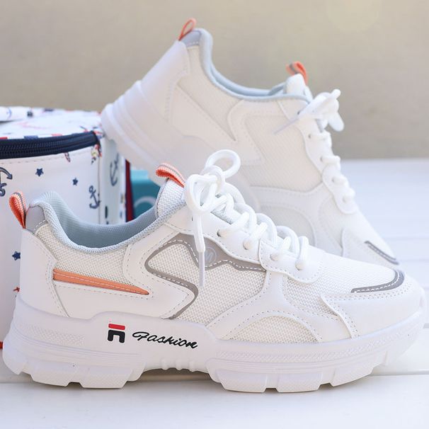 New Hollow Sports Shoes For Women Style Breathable Versatile Casual Shoes Mesh Dad Shoes White Shoes_vogvips.com