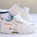2025 Summer New Hollow Sports For Women Korean Style Breathable Versatile Casual Mesh Dad Shoes White Sneakers Trend_vogvips.com