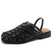 Unique Handmade Woven Closed-Toe Sandals For Women, New Summer Hollow Breathable Casual Elastic Strap Roman Shoes_vogvips.com