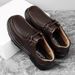European Warm Series 2025 Men's Casual Top Layer Cowhide Thick Sole Height Increasing Middle-aged Lace-up Loafers Autumn Winter_vogvips.com