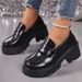Women's British Style Platform Loafers Plus Size Slip-On Low Top Shoes Thick Sole Autumn New Style_vogvips.com