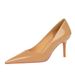 Glossy Patent Leather Women's Shoes High Heels Thin Heels Shallow Mouth Pointed Thin High Heels Single Shoes_vogvips.com
