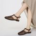 ZAROY Summer Women Gladiator Sandals Flat Ankle Strap Narrow Band Roman Shoes Casual Beach Vacation Hollow Out Big Size_vogvips.com