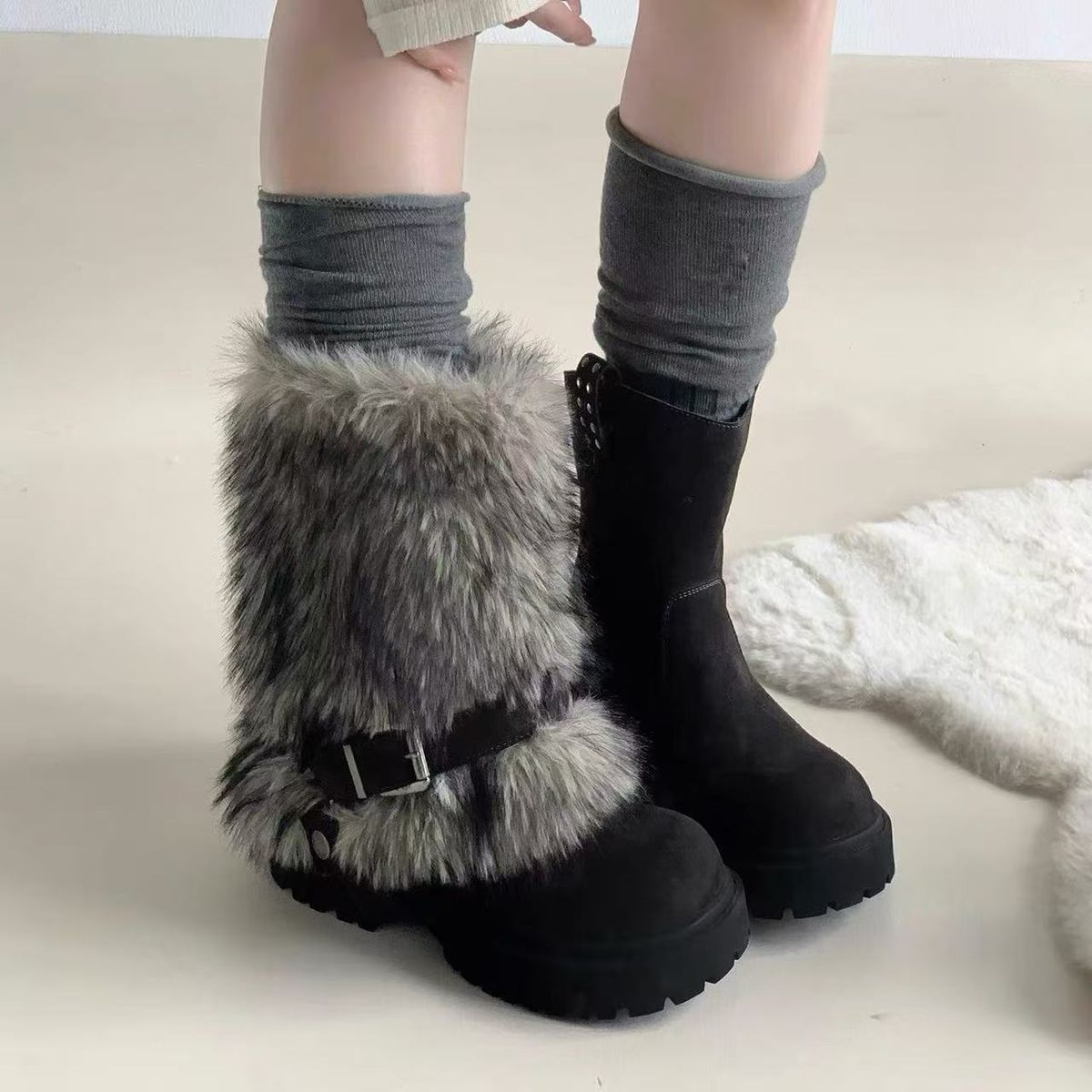 New Free Delivery Designer Snow Boot Fashionable Comfortable And Simple Snow Boots For Daily Commuting_vogvips.com
