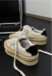 Thick-soled White Sneakers For Women, Casual And Versatile In Hong Kong Style, American Retro Distressed Tennis Dirty Board Shoes_vogvips.com