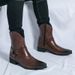 Martin Boots Men's High-top Shoes Pointed Short Boots Medium Tube Heightening Zipper Casual Leather Boots_vogvips.com