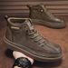 European Warm Series Martin Winter Plush High-top Cotton Work British Style Leather Boots Black Men's Shoes Thick Sole Height Increasing_vogvips.com