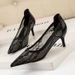 Women S Pumps Style High Stiletto Heel Shallow Mouth Pointed Toe Flower Embroidery Lace Mesh Hollow Sexy Nightclub Shoes_vogvips.com