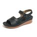 New 2026 Spring And Summer Platform Sandals Women's Casual And Comfortable Large Size Metal Magic Buckle Sandals_vogvips.com