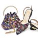 Plus-size pointed women's shoes back empty plated heel + Rhinestone bucket handbag_vogvips.com
