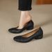 French-style New Shallow Single Women, Low Chunky Heel Loafers, Soft Sole, Comfortable And Versatile Small Leather Shoes_vogvips.com