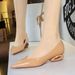 French Special-shaped Heel Patent Leather One-pedal Shallow-mouth Single Shoes Women's Comfortable Pointed Low-heeled Women's Shoes_vogvips.com