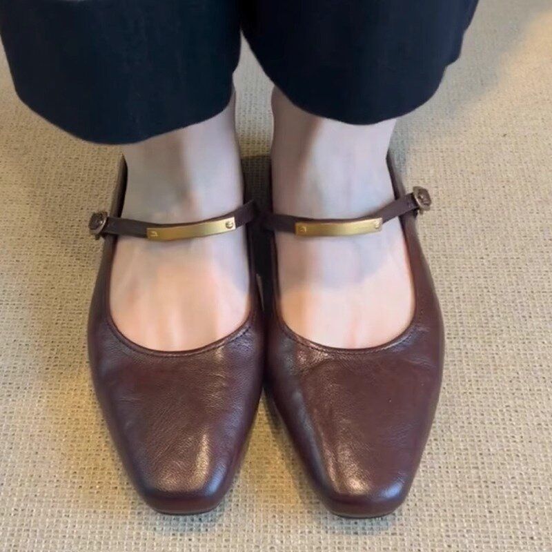 French Style Single-heel Women's Summer Flat Shoes 2026 New Style Mary Jane Women's Shoes_vogvips.com