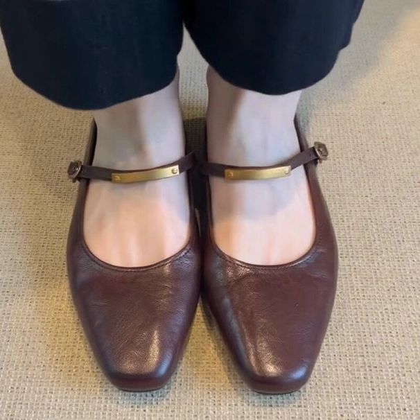French Style Single-heel Women's Summer Flat Shoes 2026 New Style Mary Jane Women's Shoes_vogvips.com