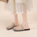 Women's Open-Toe Mesh Half-Slippers For Outdoor Wear, 2026 Summer New Style, Thick-Soled Roman Hollow Breathable_vogvips.com