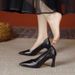 Soft-soled, Comfortable Black Professional High-heeled Women, New Style With Chunky Heel, Soft Leather, Suitable_vogvips.com