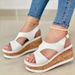 Summer Wedge Heel Fish Mouth Sandals Women's Thick Bottom Platform Casual Sandals Roman Sandals Women's Shoes_vogvips.com