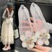 Korean Internet Celebrity Crystal DIY Shoe Decoration Pointed Toe Jelly Shoes Popular Shallow Sandals Women's Flats_vogvips.com