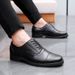 New Men's Formal Three-Section Leather Shoes Handmade Business Lace-Up Casual Top Layer Cowhide_vogvips.com