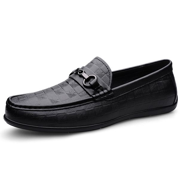 Men's Doudou Shoes Flat-soled Loafer Small Leather Shoes Low-top Foot Cover Leather Surface Casual Shoes_vogvips.com