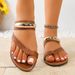 Women's Slip-On Sandals Breathable Flat Slide Shoes Comfortable Casual Beach Footwear Comfortable And Fashionable, Everyday Low Heeled Flip Flops._vogvips.com