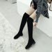 Over-the-Knee Long 2025 Autumn Winter New Slimming Mid-Heel High Round Toe Fashion Stretch Fabric Women's Boots_vogvips.com