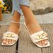 Plus-size Flat Slippers Women Wear Chain Open-toe Flip-flops Fashion Sandals_vogvips.com
