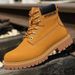 Premium Full-Grain Leather Unisex High-Top Work Boots - Waterproof Slip-Resistant Rugged Martin Boots For Men & Women (Yellow)_vogvips.com