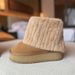 2025 Winter New Fashion Furry Hem Wedge Non-slip High Women's Outdoor Warm And Comfortable One-foot Snow Boots_vogvips.com