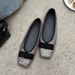 Cameido Bowknot Square Toe Sequins Low Heel Ballet Flats For Women Spring Shoes_vogvips.com