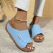 Large Size Thick Soled Casual For Women, 2025 New Style Wide Strip With Simple And Fashionable Fish Mouth Wedge Heel_vogvips.com