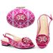 Women's low heeled sandals with evening bag matching drill button_vogvips.com