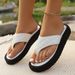 Summer 2025 Style Thick Soled Flip Flops for Women plus Size European American Style Outdoor Beach Sandals Size 43_vogvips.com