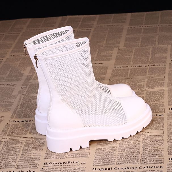 Women's Short Thick Sole Martin 2025 New Spring Summer Thin Flat Mesh Breathable Versatile Boots_vogvips.com