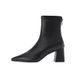 High Heel Ankle For Women 2025 Autumn Winter New Korean Style Zipper Pointed Toe Bare Versatile Internet Celebrity_vogvips.com