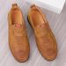 Euro Step Summer Handmade Lace-up Slip-on Soft Sole Casual Leather Shoes Men's Hollow Breathable Loafers_vogvips.com