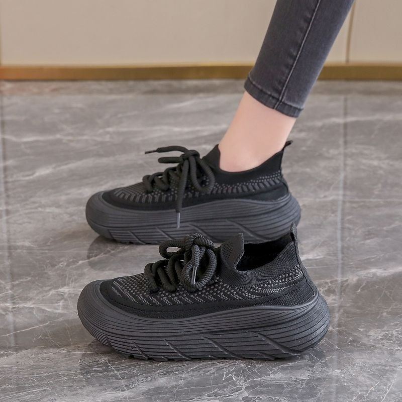 Scented Feces Feeling Woven Mesh Surface Best-selling Coconut Breathable Soft-soled Sports Shoes With Thick Sole, Running Shoes For Ladies_vogvips.com
