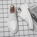 Euro Step Men's 2025 Spring New Korean Style Brogue Casual Trendy British Wedding White Leather Shoes For Men_vogvips.com