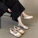 Flat-soled Single Shoes Women's Niche Shallow Mouth Velcro One-word Foreign Trade Large Size Mary Jane Casual Shoes_vogvips.com