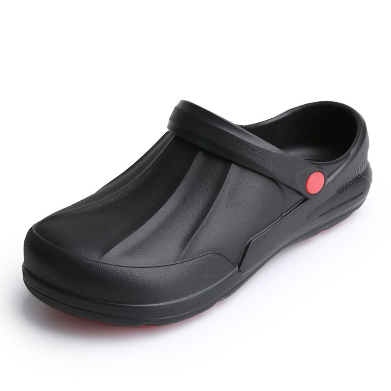 Black Non-slip Kitchen Shoes Work Labor Shoes Waterproof And Oil Proof Cook Shoes_vogvips.com