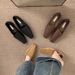 Women's Retro Square Toe Mid Heel Single Shoes Leather Slip-On Chunky Heel Mori Style Autumn New Fashion_vogvips.com