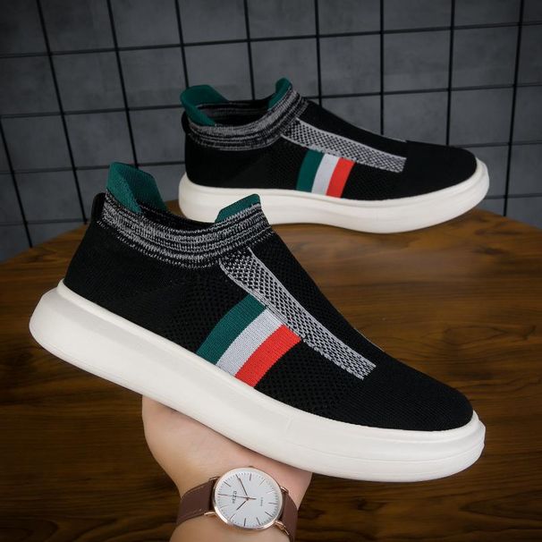 Plus Size Running Flying Woven Couple One Foot On Set Lazy Shoes, Men's Casual Sports Shoes_vogvips.com