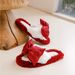 halluci Open-toe Rhinestone Bow Plush Warm Slippers, New Autumn And Winter Anti-slip Thickened Comfortable Cotton Slippers_vogvips.com