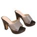 Cross-border Plus-size Fairy-style Trendy Women's Slippers, Foreign Trade Chunky Heel With Rhinestones Sequins,_vogvips.com