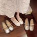 Flat-bottomed Ballet Single Shoes Women's Shallow Mouth Mary Jane Shoes With Skirts French Evening Wind Beanie Shoes_vogvips.com