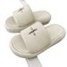 New SMFK Black Balloon Slippers With A 5cm Height Increase, Thick-soled Cross-pattern Women's Genuine Leather Slip-on_vogvips.com